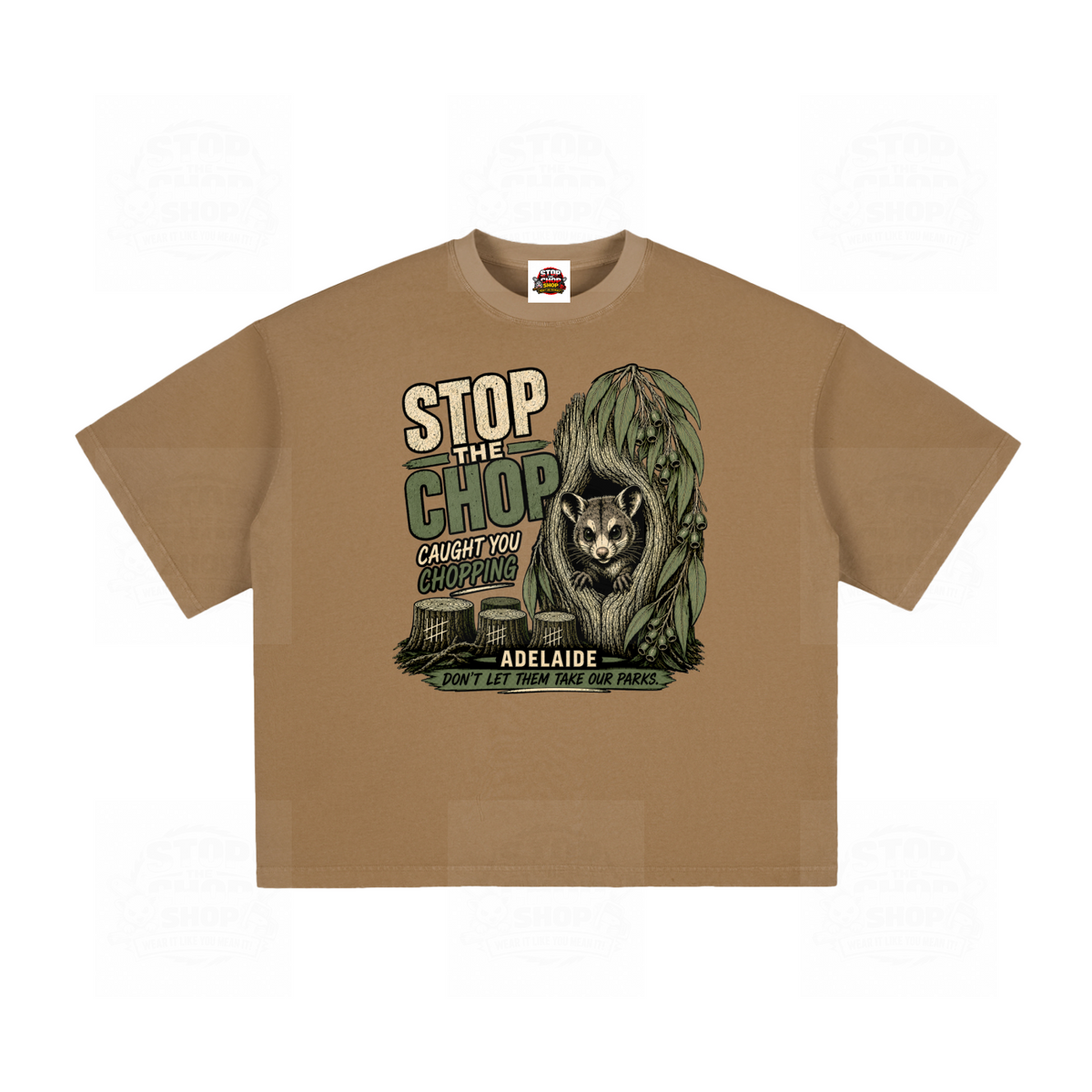 Stop The Chop - Possum Vintage Washed Boxy T-Shirt