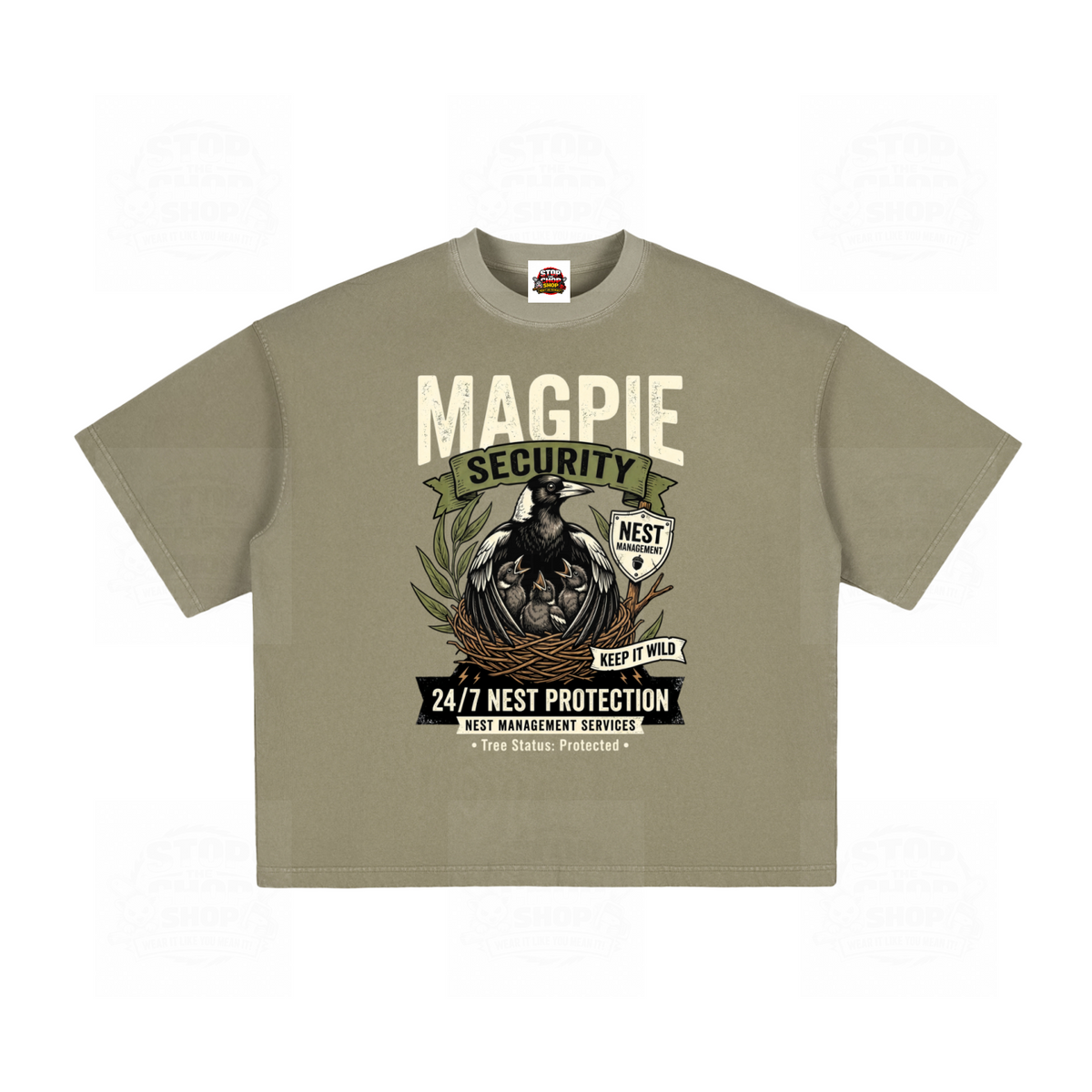 Magpie Security Vintage Washed Boxy T-Shirt