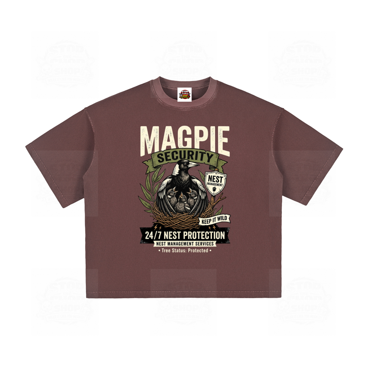 Magpie Security Vintage Washed Boxy T-Shirt
