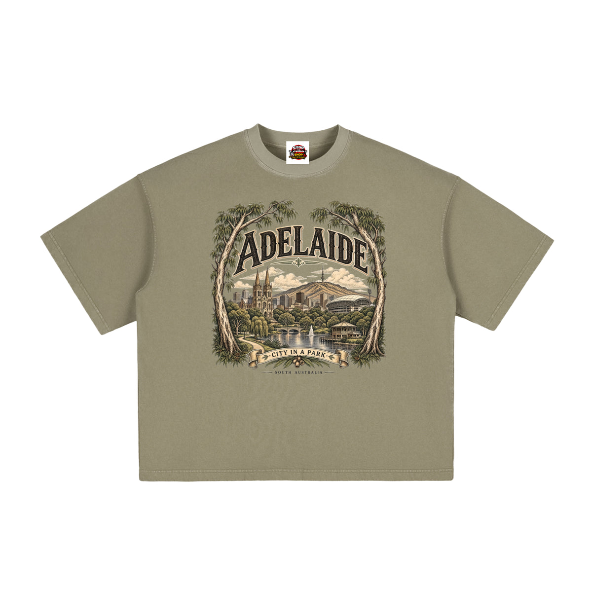 Adelaide – City in a Park Vintage Washed Boxy T-Shirt