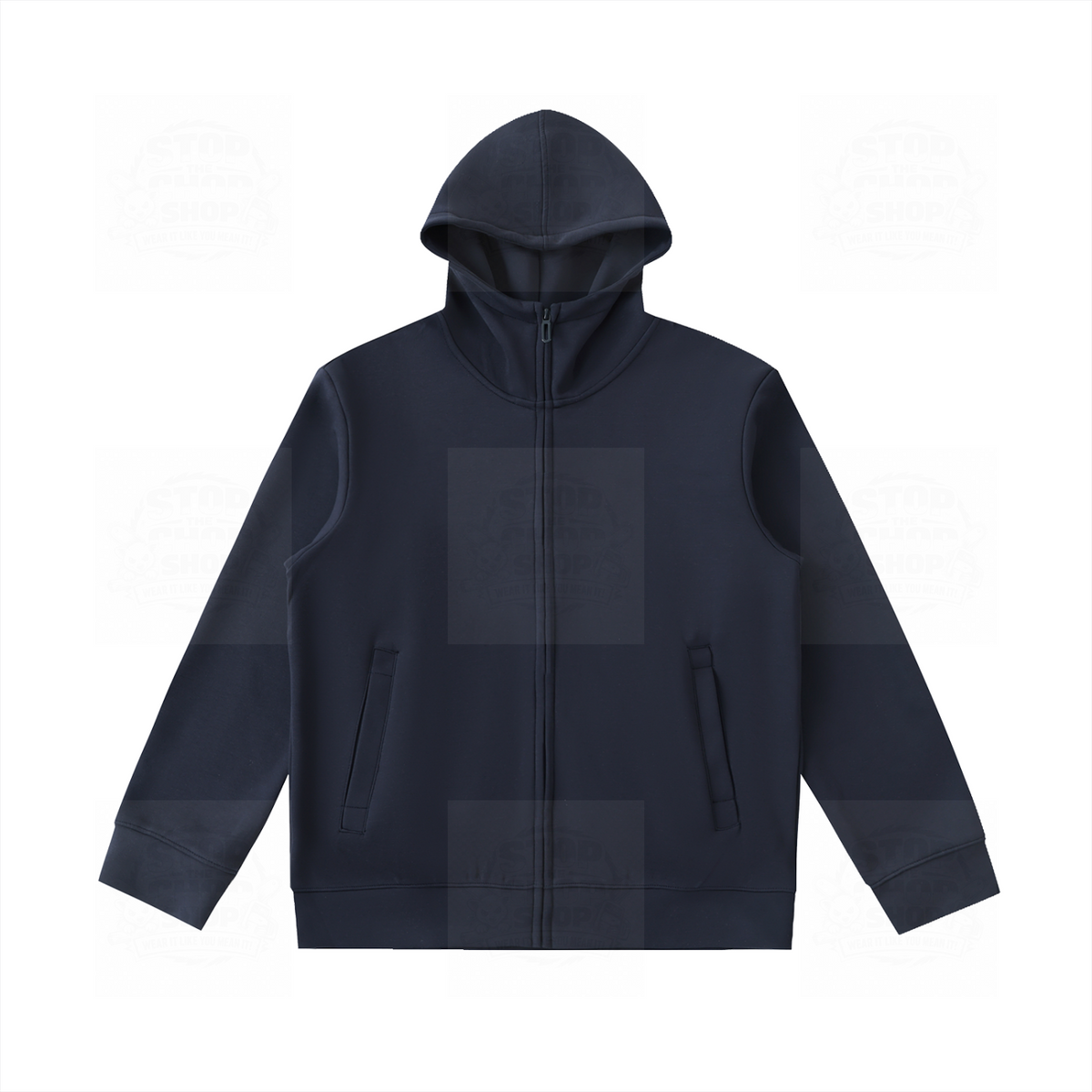 I Live Here Too High-Neck Zip-Up Hoodie