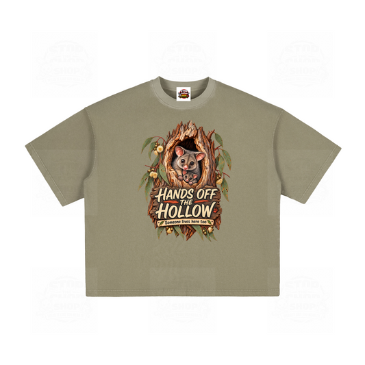 Hands Off The Hollow – Vintage Washed Boxy T-Shirt