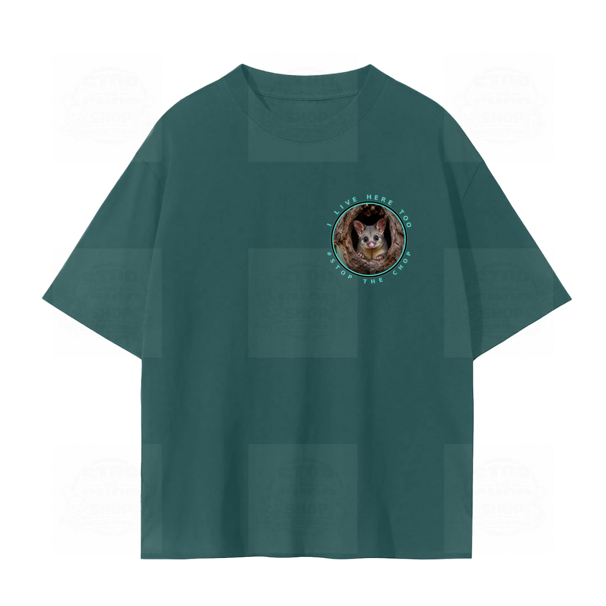 I Live Here Too – Possum Slimfit Unisex Cotton T-Shirt