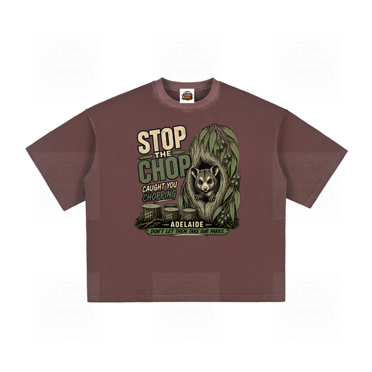 Stop The Chop - Possum Vintage Washed Boxy T-Shirt