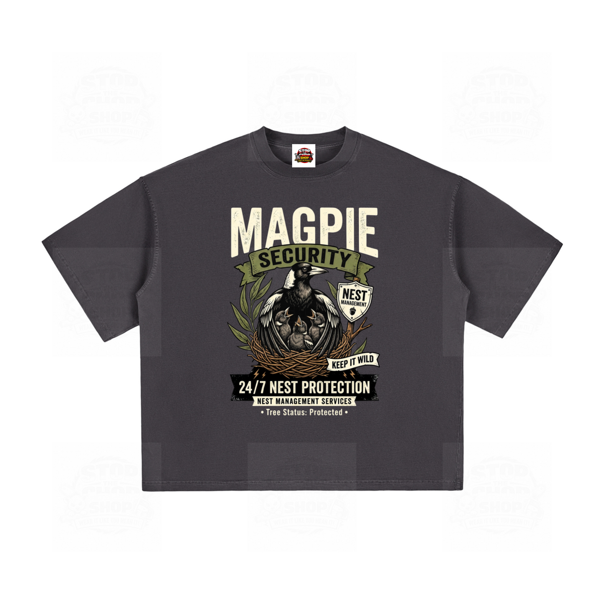 Magpie Security Vintage Washed Boxy T-Shirt