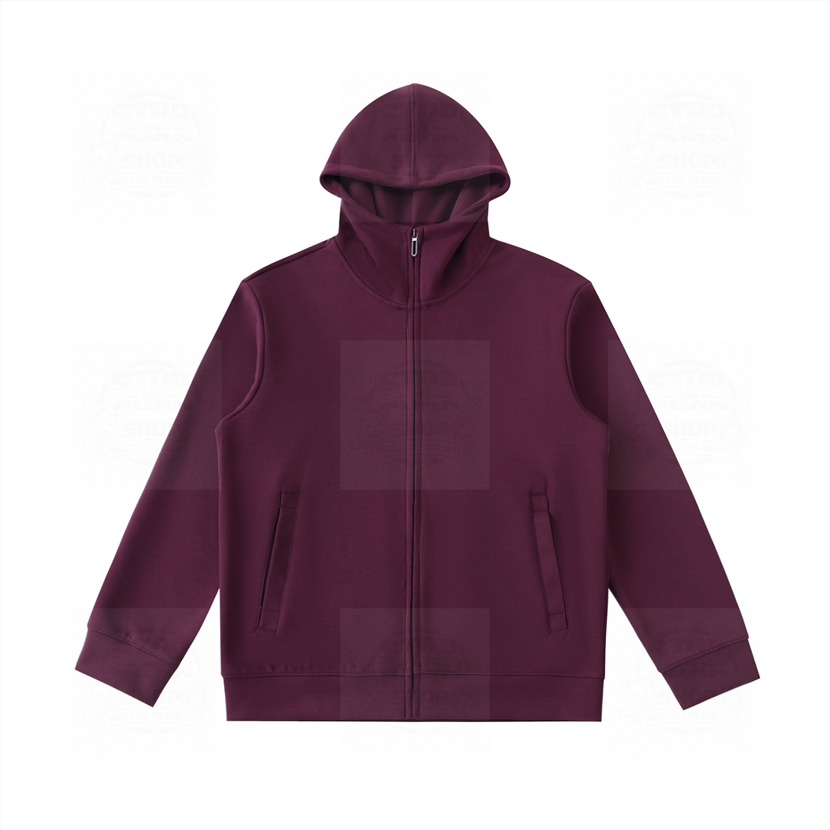 I Live Here Too High-Neck Zip-Up Hoodie